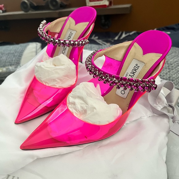 Jimmy Choo Pink Bing PVC Heels size 7 - Picture 10 of 10